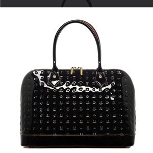 Arcadia black patent leather made in Italy satchel